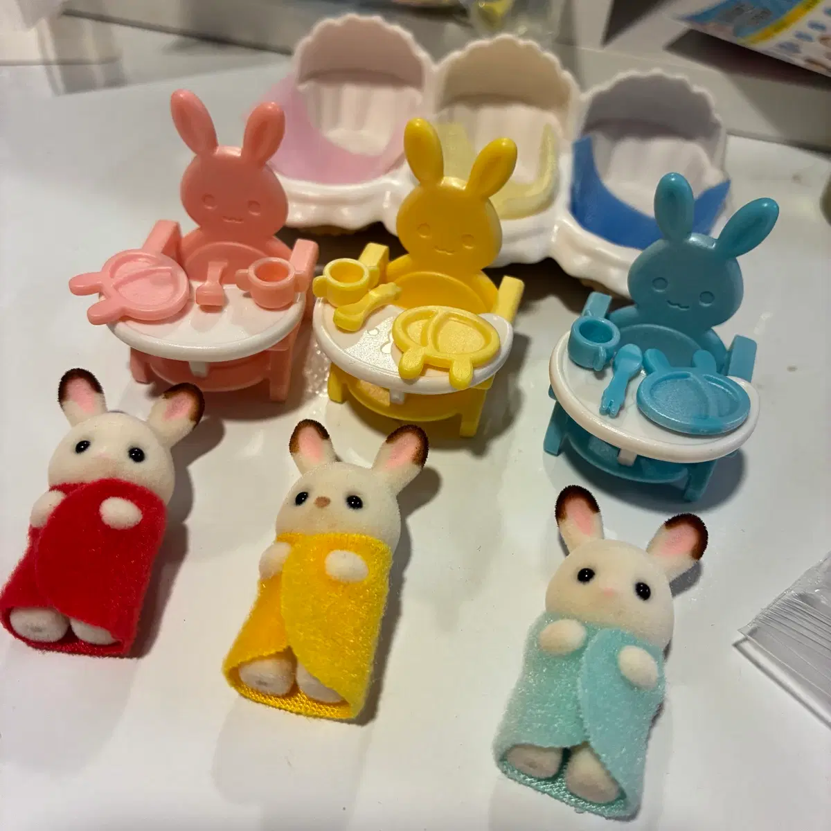 실바니안 초콜렛 토끼 세쌍둥이 돌봄 세트