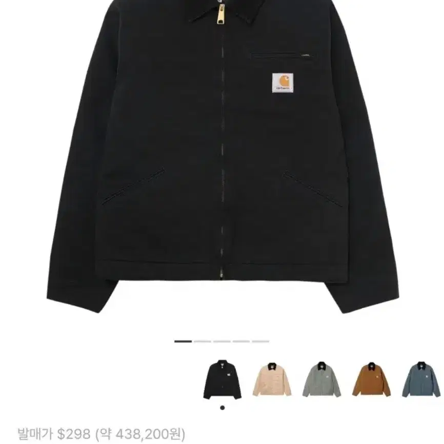 칼하트 WIP 오가닉 디어본 캔버스 OG 디트로이트 자켓 블랙