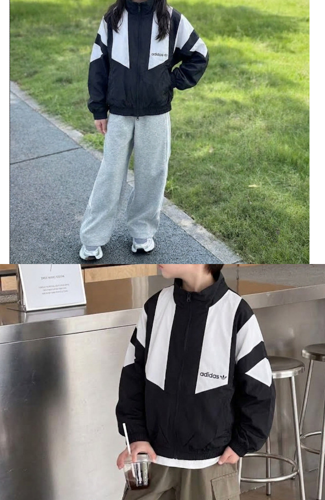 아디다스 키즈 우븐 바람막이 자켓