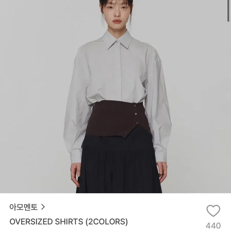 아모멘토 oversized shirt (light gray, 0사이즈)