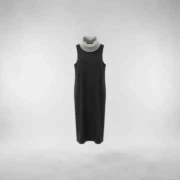 ZARA 자라 롱 원피스 터틀넥 니트 절개 블랙 M