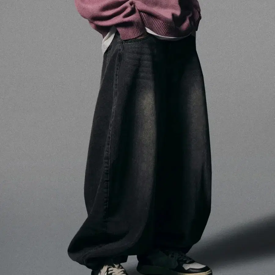 낫포너드 엑스트라 와이드 벌룬팬츠 블랙 M 사이즈 Extra Wide Balloon Pants - Black 검정 흑청