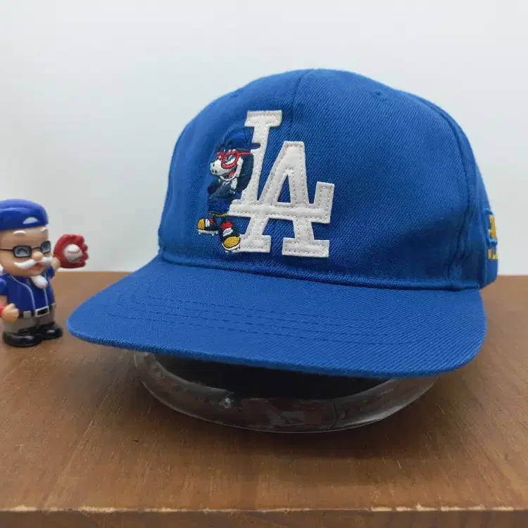 MLB 키즈 야구모자 LA 다저스 힙합 도그 캐릭터 자수 볼캡 스트리트 패션 캡모자 블루
