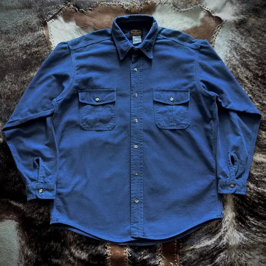 90s USA Deerskin Blue Work Shirt