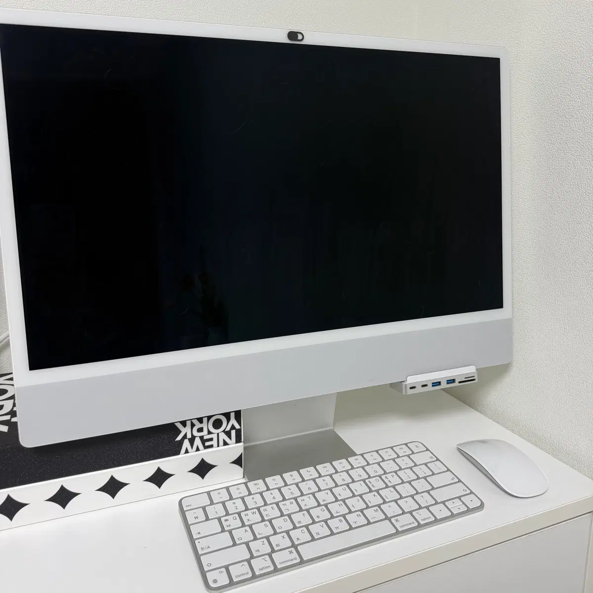 Apple 아이맥 24인치 M1 실버(키보드,마우스,허브 포함)