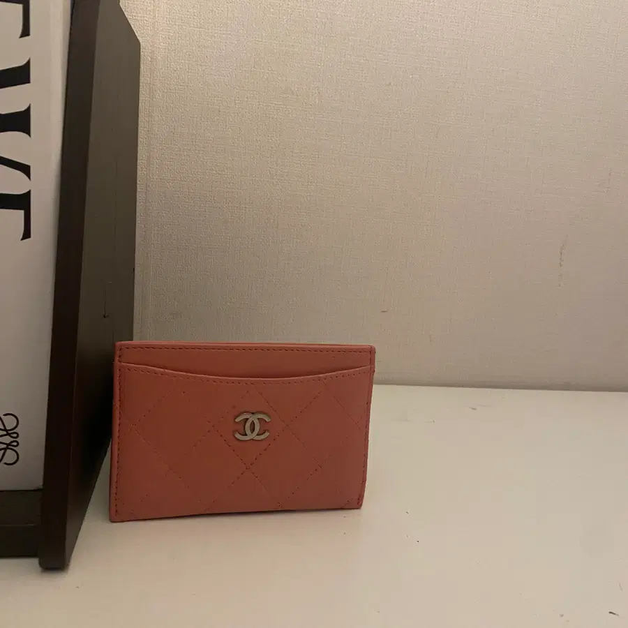 CHANEL / 빈티지 샤넬 15번대 클래식 핑크 레더 카드 홀더 지갑