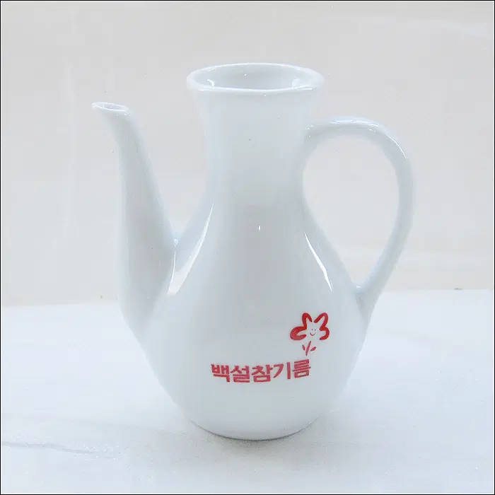 빈티지 미니 백설참기름 도자기 병 (2106)