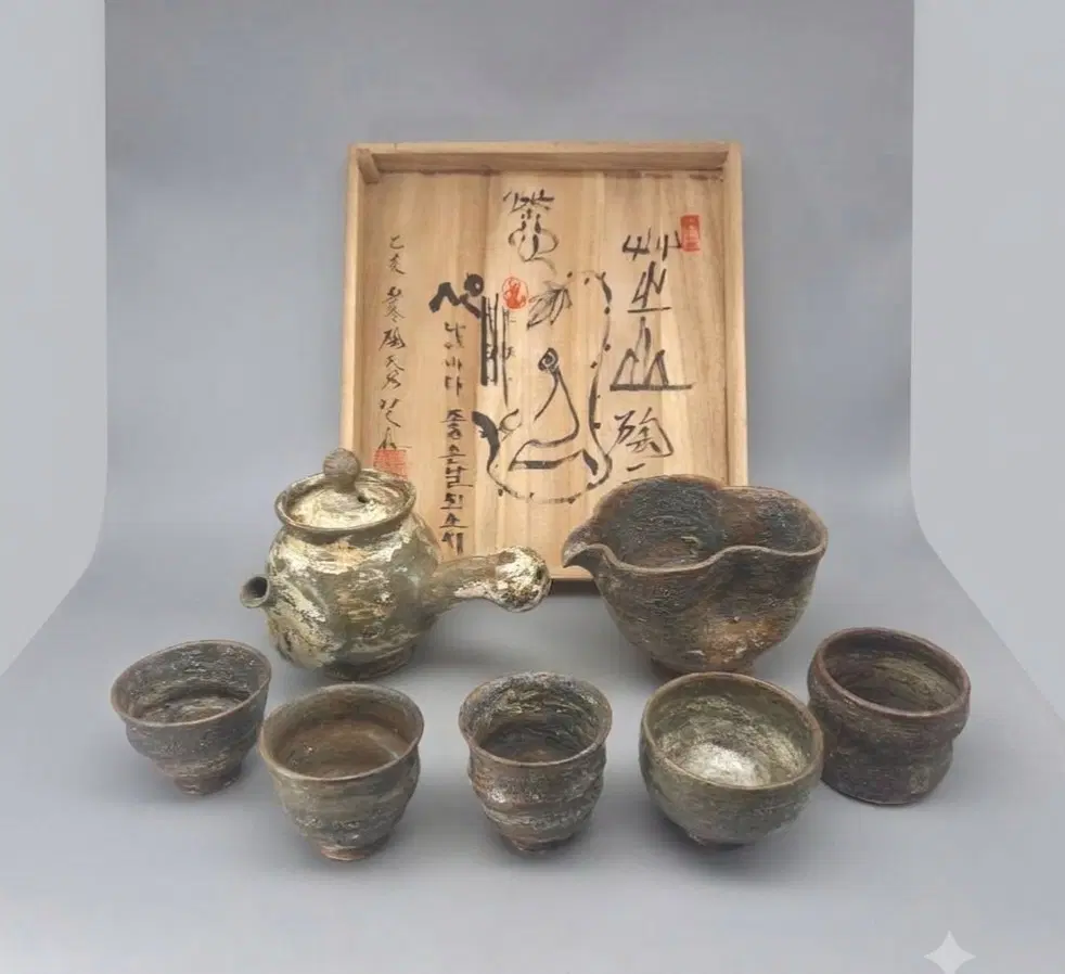 도자기 다도구 토흔의 창시자 지산 이종능 토흔 다기 셋