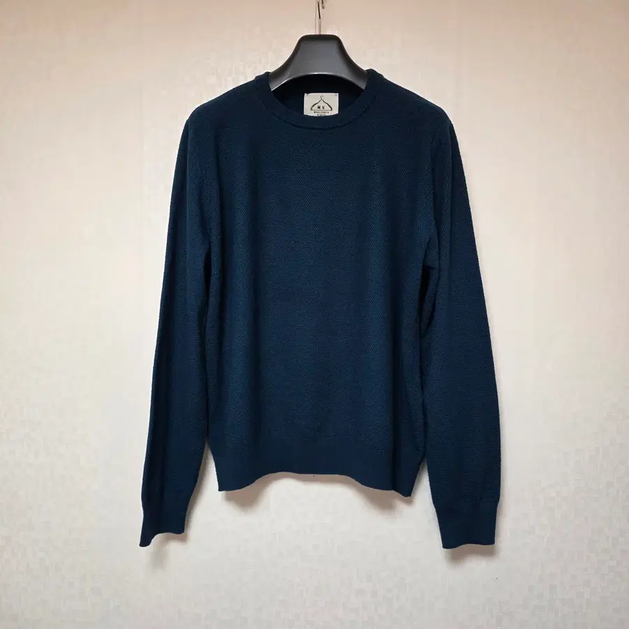 마글리에리아 베네타 Maglieria Veneta / 이탈리아 울 블렌드 크루넥 니트 블루그린 / L / 사용감 거의 없음