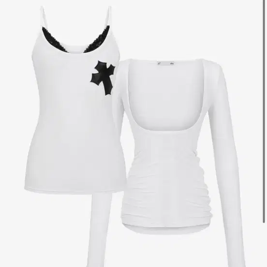 빛오 x 일리오 White lace layered cardigan set 화이트 레이스 레이어드 가디건 세트