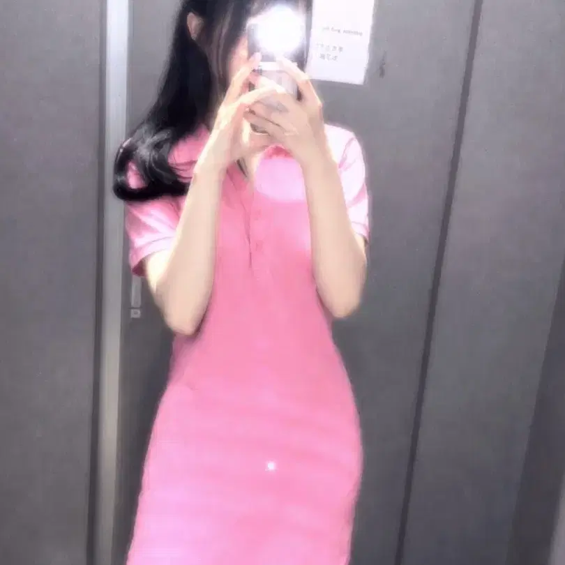 택포 라코스테 핫핑크 미니 숏 원피스 빈티지 에겐녀 코디