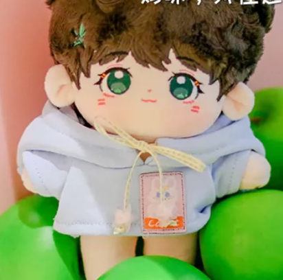 20cm 인형옷 하늘색 곰돌이 후드