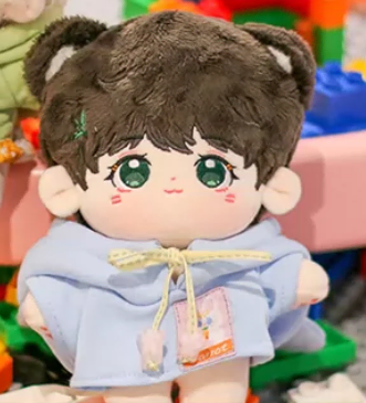 15cm 인형옷 하늘색 곰돌이 후드
