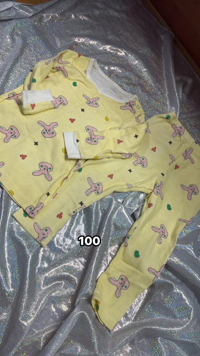 아기옷)아동복 토끼 무늬 실내복 100