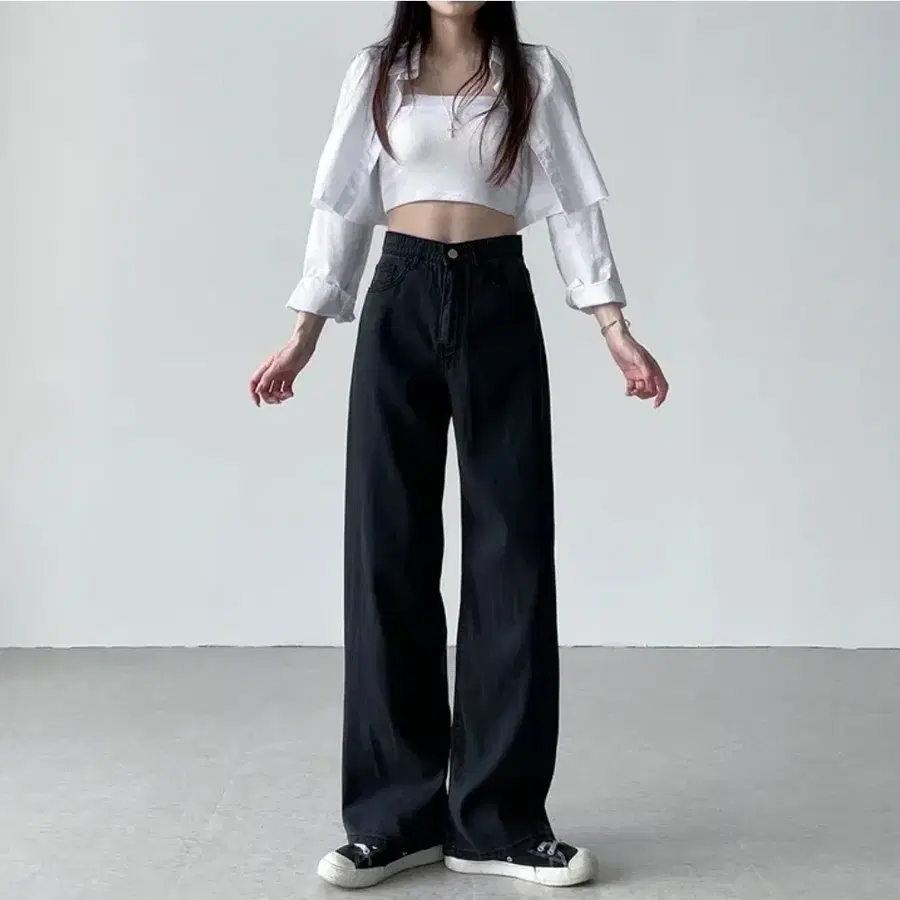 [58% 할인] 핏시 써머워터 정핏 와이드 일자핏 히든밴딩 데님 팬츠