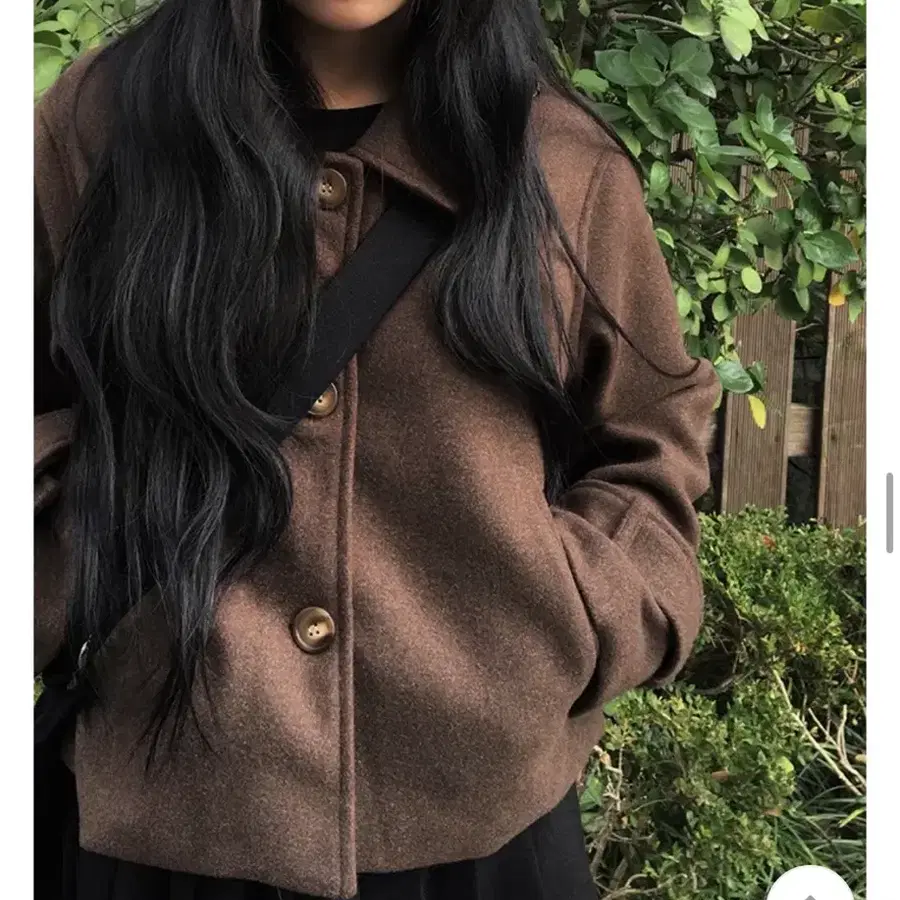 브라운 버튼 업 자켓