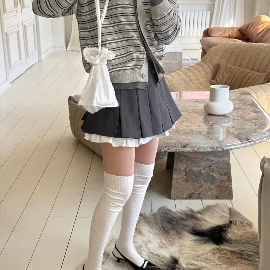 로우드 레이어드 스트라이프 가디건