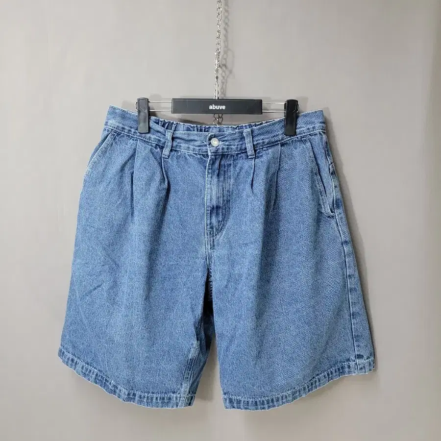 청바지 반바지 연청 핀턱 밴딩