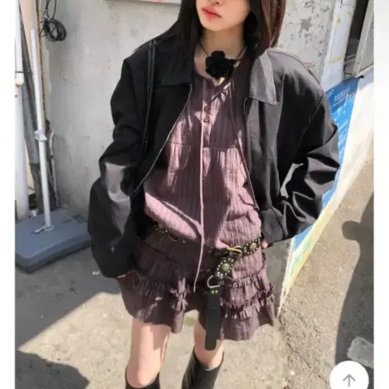에쎄이 프릴 퍼프 원피스
