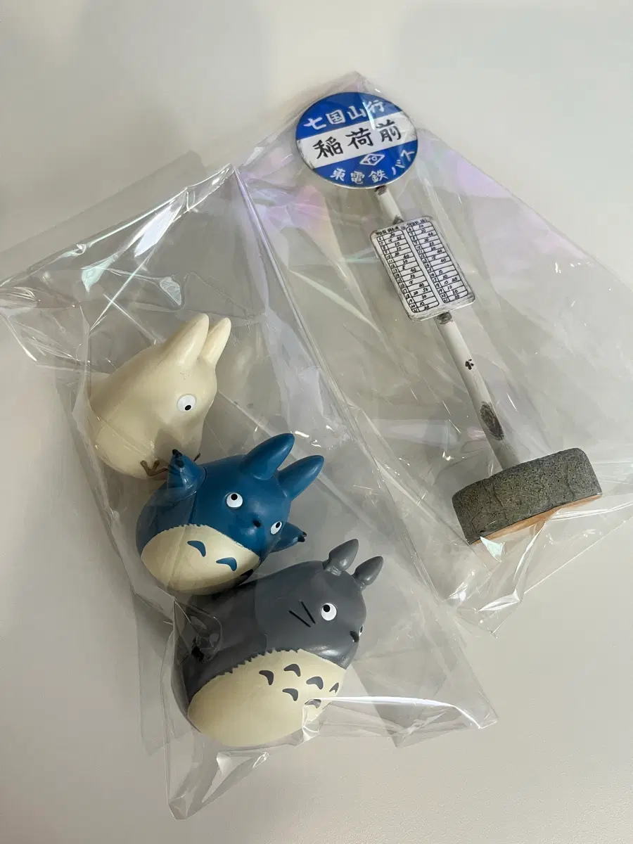 지브리 토토로 오뚝이 피규어&표지판 세트
