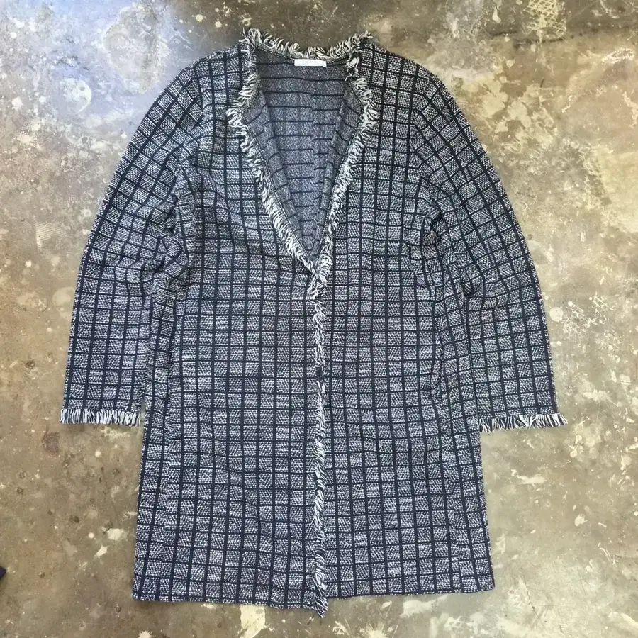 L) ZARA 자라 트위드 로브가디건