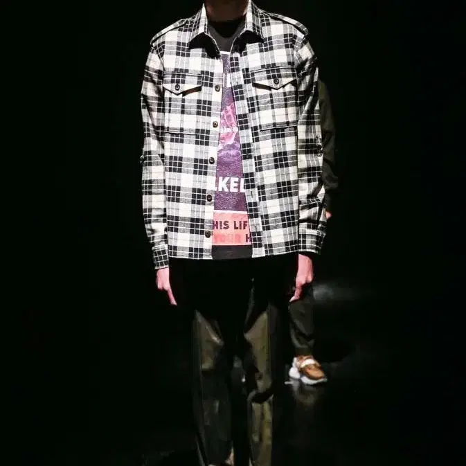 IH NOM UH NIT Jesus 플라넬 Check Shirt