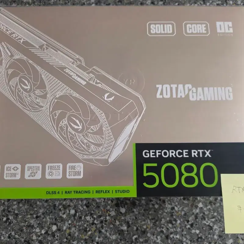 직216) ZOTAC RTX 5080 SOLID CORE 그래픽카드 미개봉 / 20주년 한정판