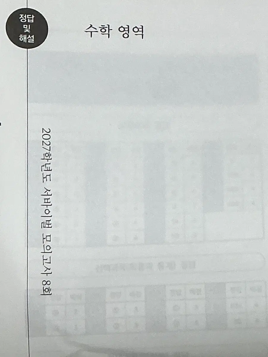 2027 시대인재 수학 서바이벌 모의고사 8,10회