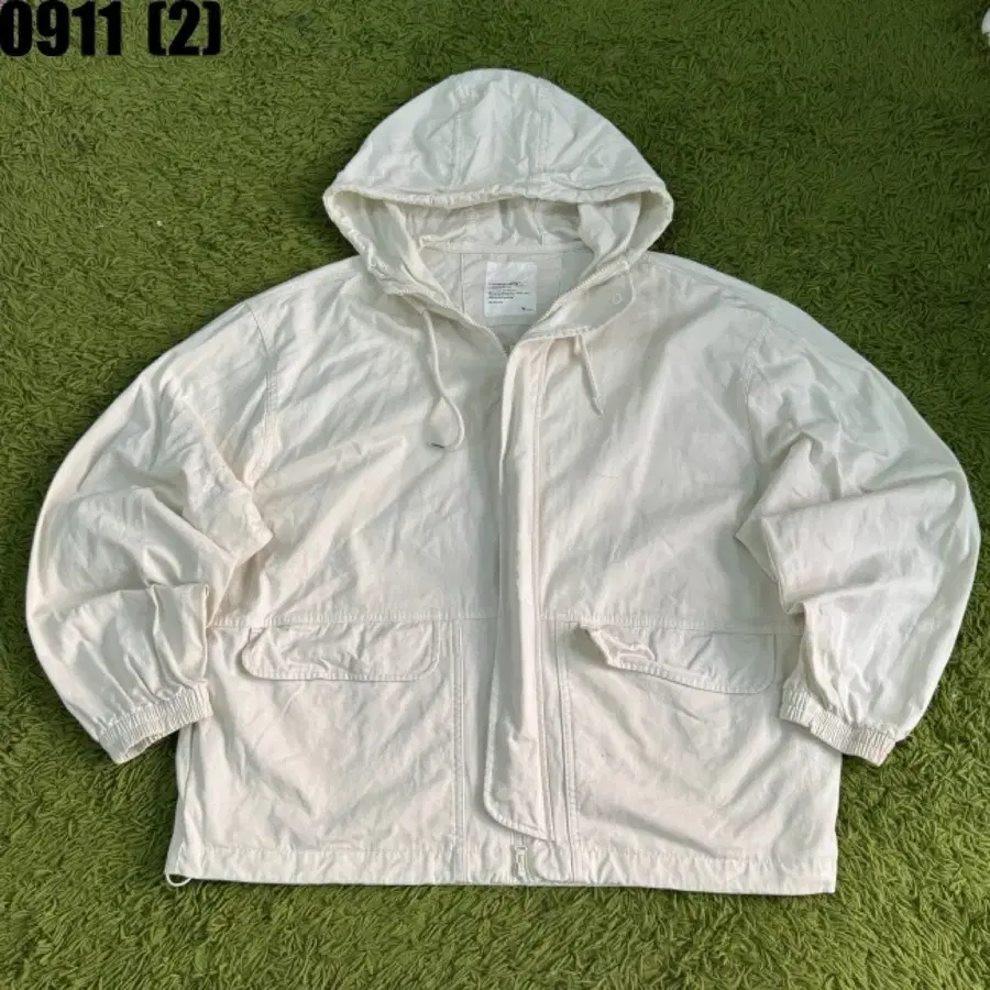 화이트 후드 자켓 xl 0911