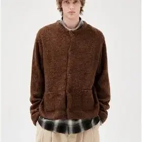 [3] 비이커 Men Hairy Cardigan - Brown