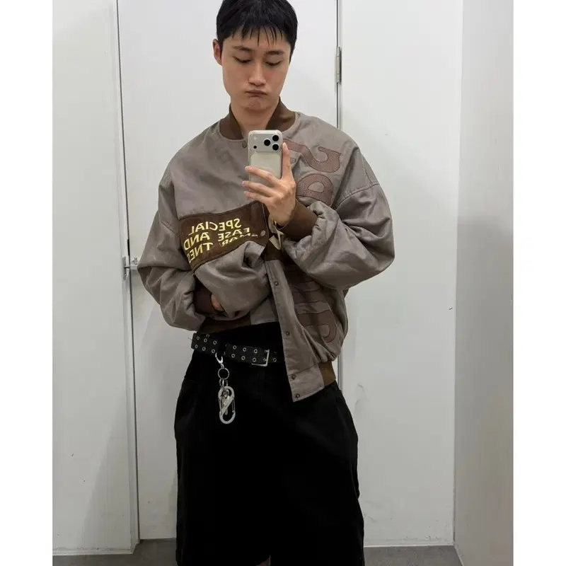 산타페 레터링 패치 봄버자켓