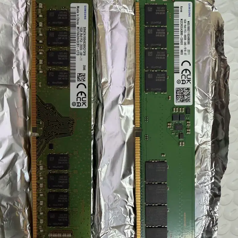삼성 DDR4 16GB 2개 각각 또는 일괄 판매합니다 (정상 작동)