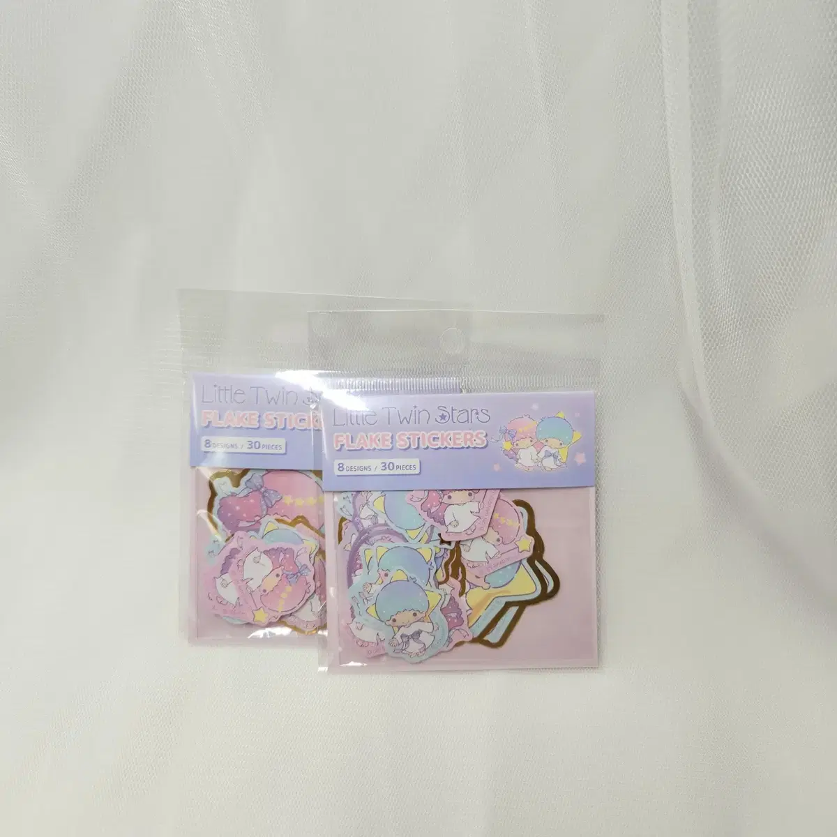 산리오 리틀트윈스타 키키라라 금박 조각스티커 플레크씰 30p
