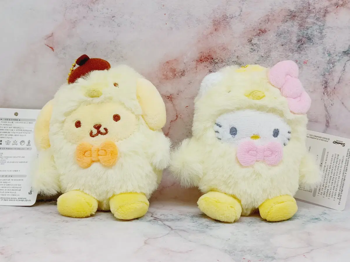 산리오 폼폼푸린/헬로키티 병아리 키링인형 8센치