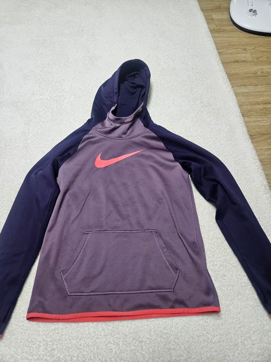 나이키 NIKE Dri-FIT 퍼플 기모 후드 XL / 80 스우시 운동복