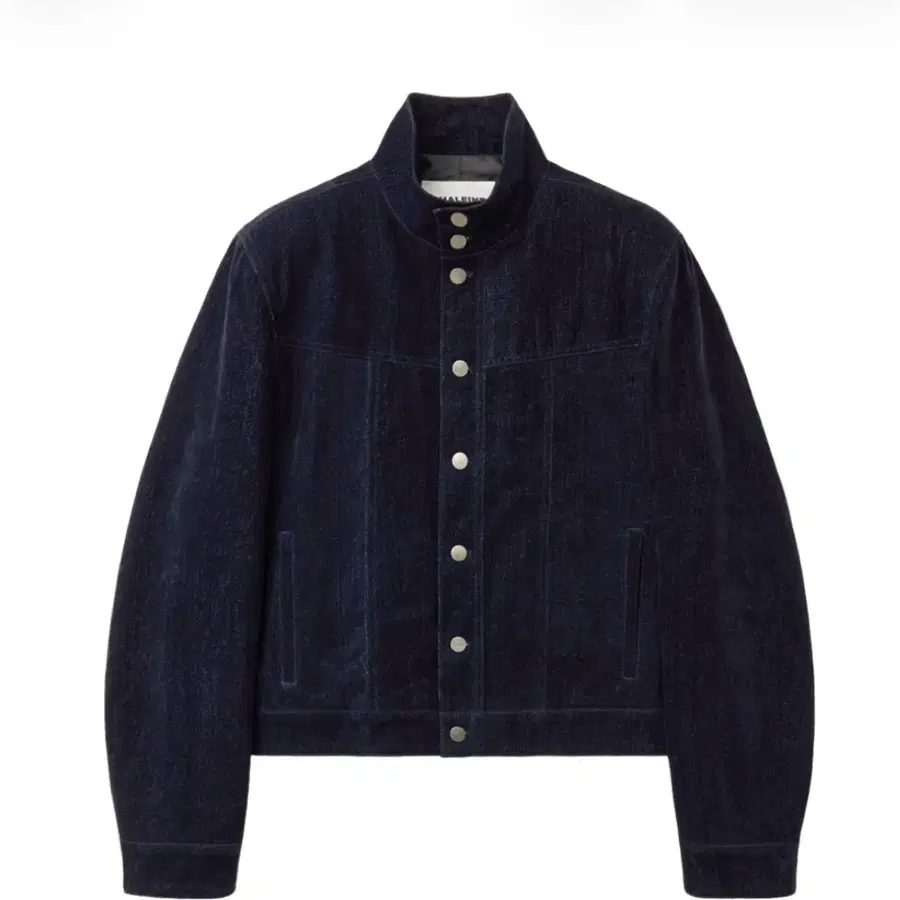 3사이즈 구합니다 Haleine Velvet Denim High Neck Trucker Navy (Xj311)