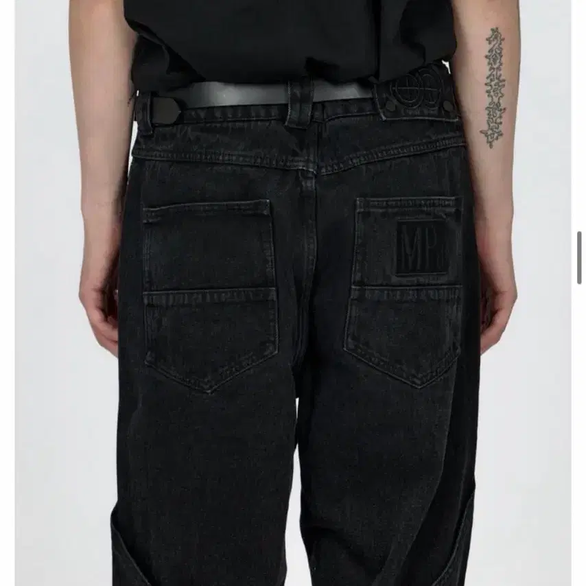plastic product calf pocket pants s black