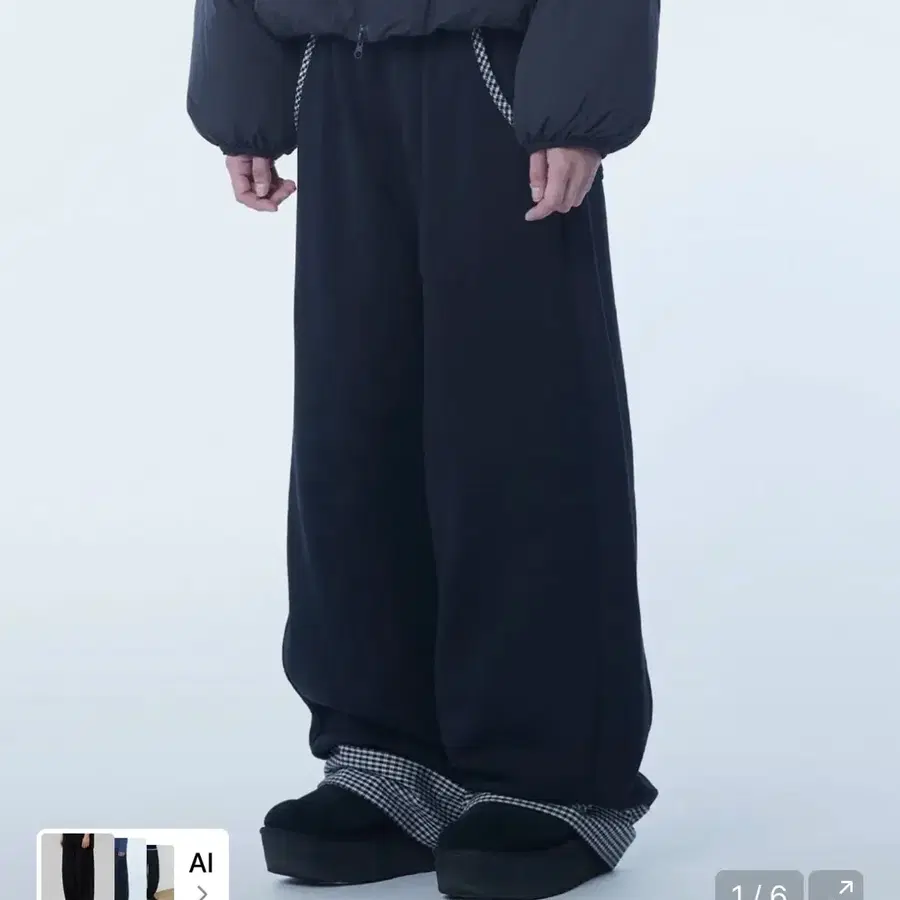 TCM hidden check sweat pants (black) 더콜디스트모먼트