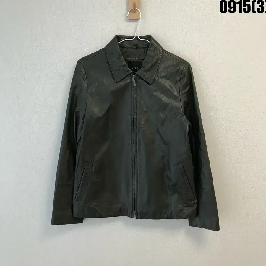 DECO 가죽자켓 다크그린 S