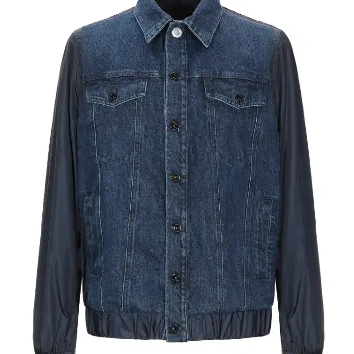 Diesel Black Gold Blue Denim and Nylon Jacket