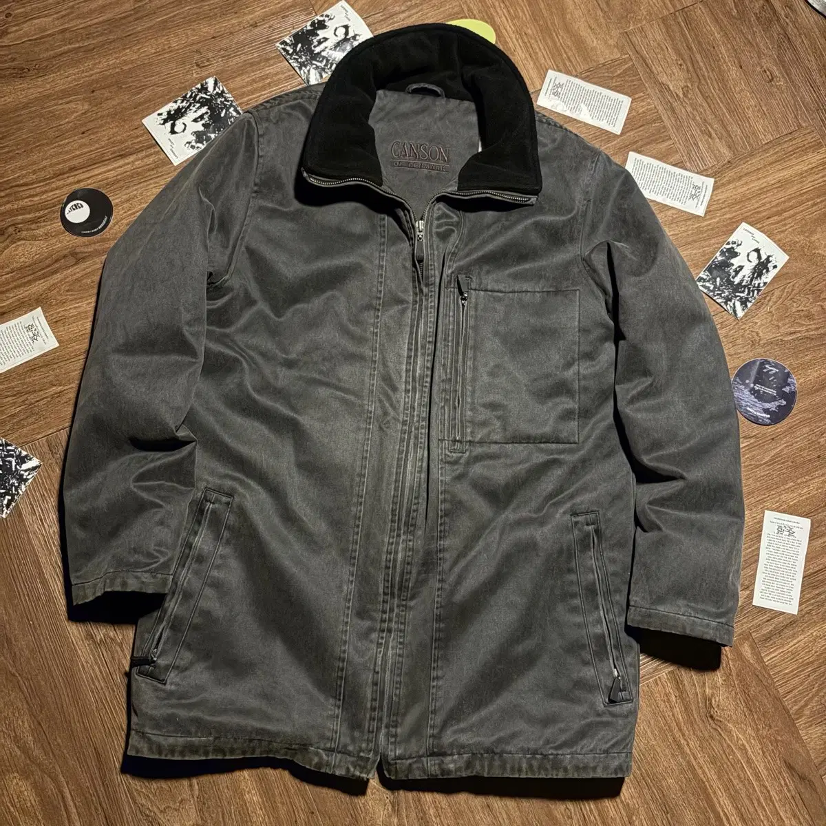 DENMARK VINTAGE CANSON 가먼트다잉 집업 워크 패딩 코트