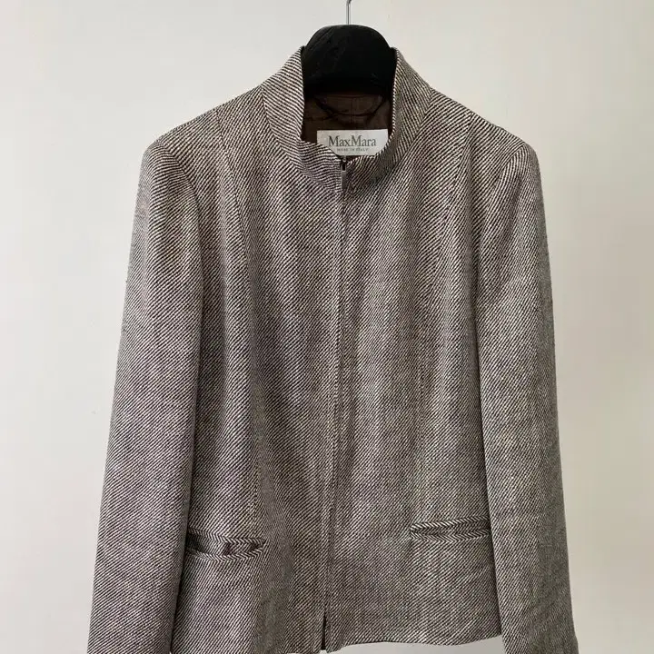 빈티지 MAX MARA 린넨 실크 블렌드 집업 자켓