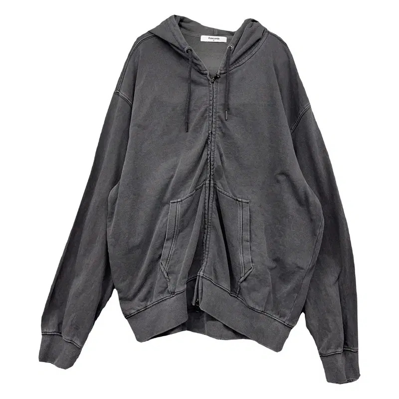 에잇세컨즈 그레이 코튼 100% 베이직 후드집업 XL