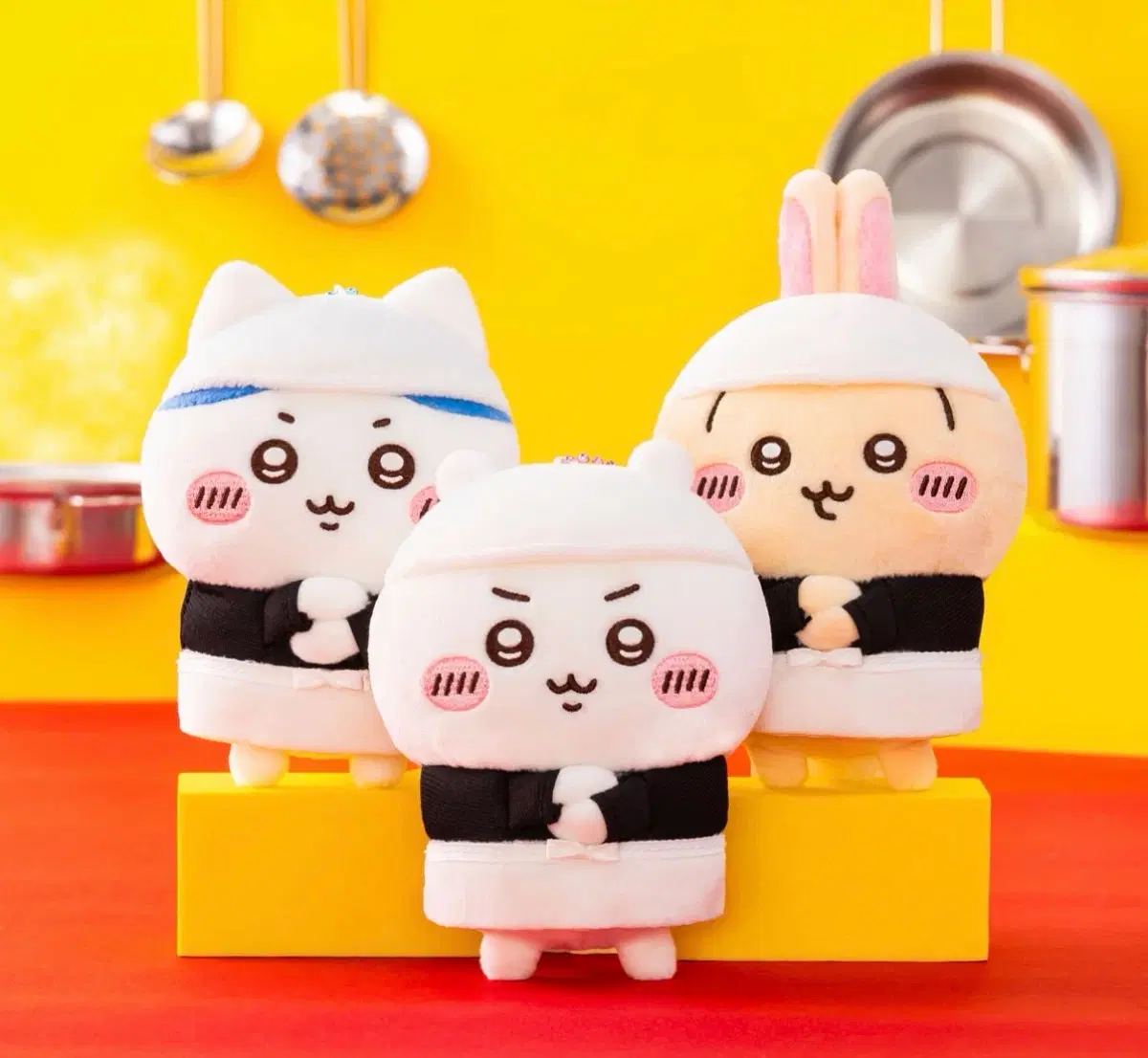 치이카와 라멘가게 점원 마스코트 인형 누이 키링 우사기 하치와레