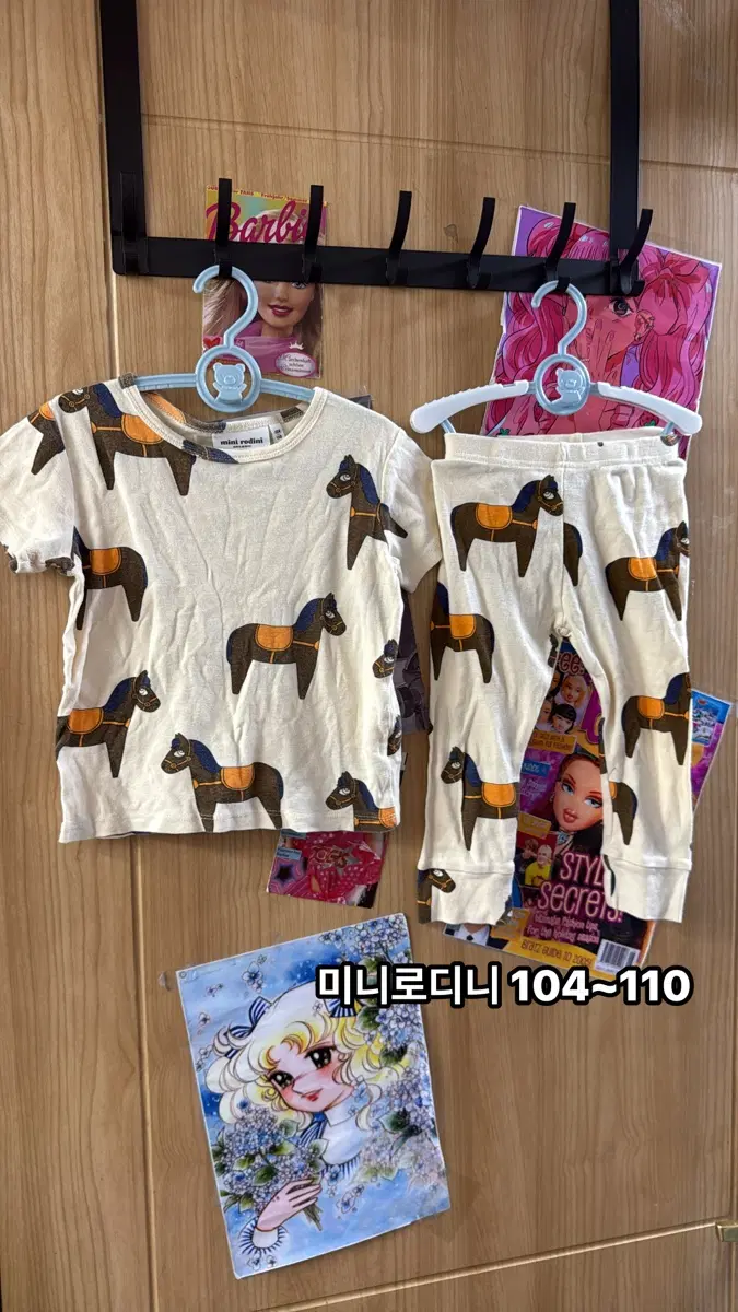 아기옷)미니로디니 말 그림 반팔 상하의 세트 104-110