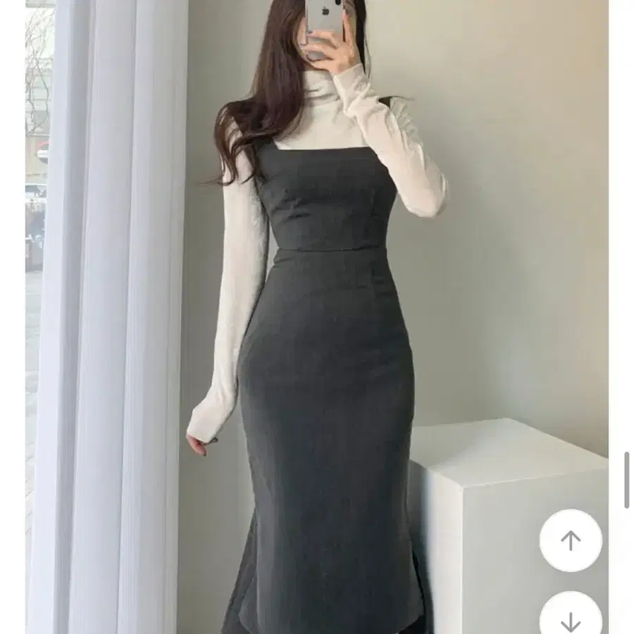 새상품)에이블리 뷔스티에 롱 원피스 머메이드 스커트