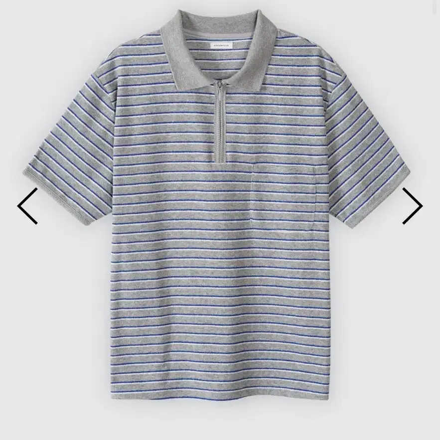 포커페이스 ZIPPER POLO T-SHIRTS GREY 1