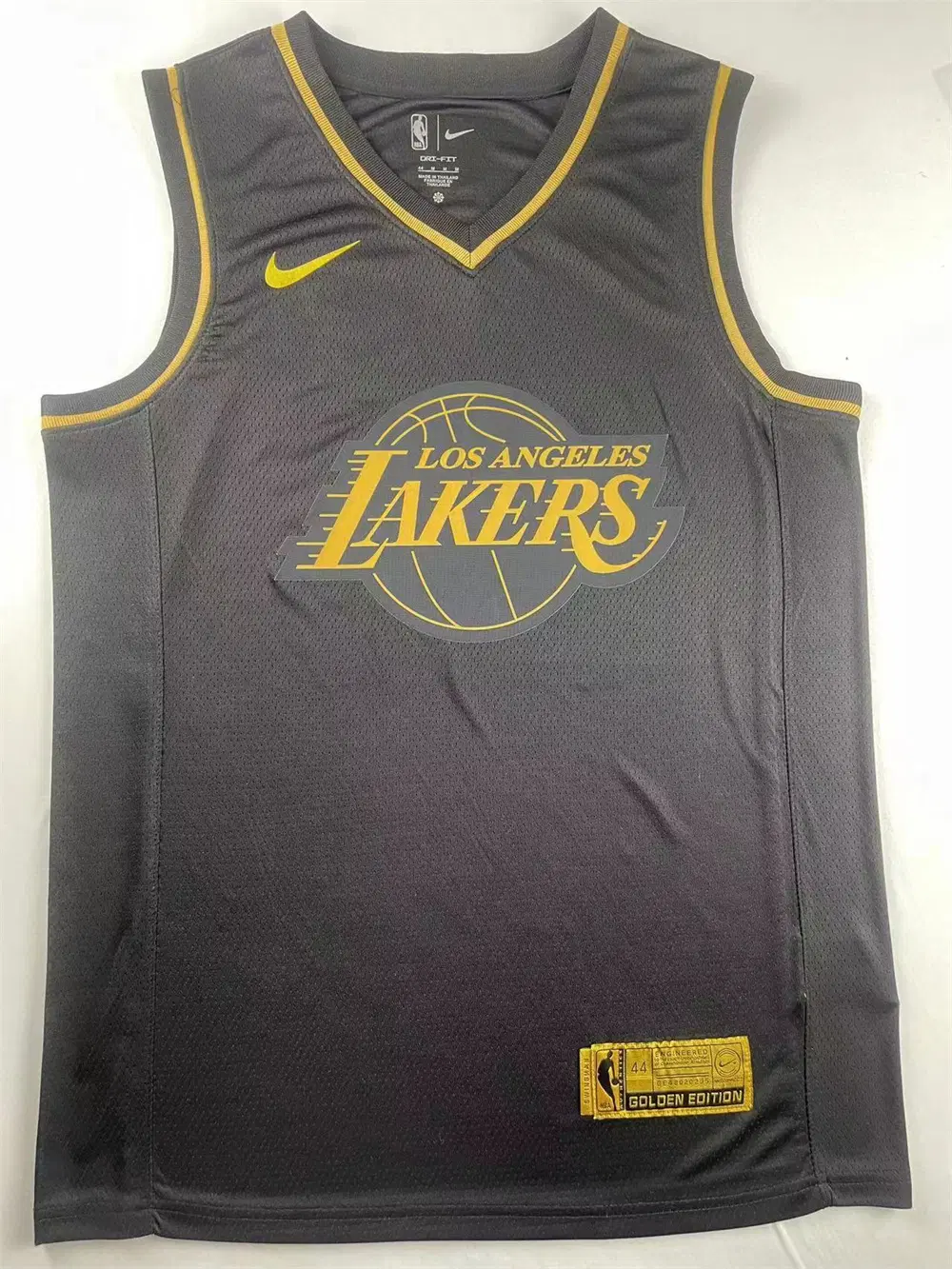 NBA 레이커스 브라이언트 24번 골든 에디션 블랙 농구 유니폼 남성 저지