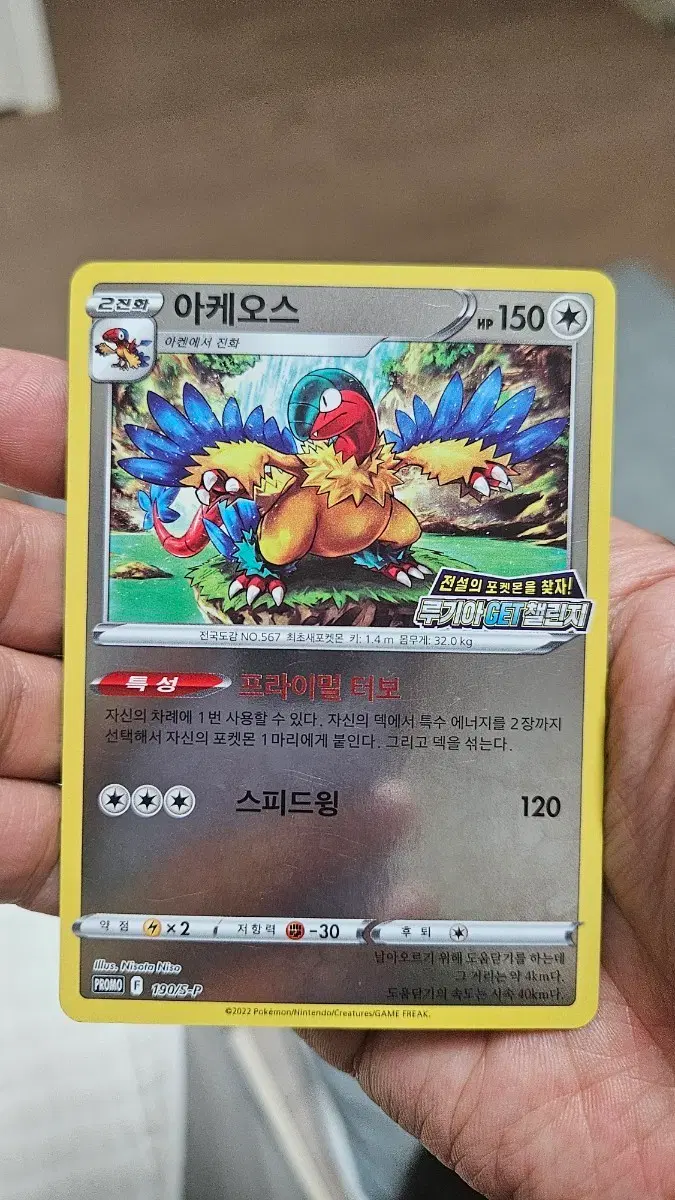 포켓몬카드 루기아 챌린지 아케오스 프로모 카드입니다