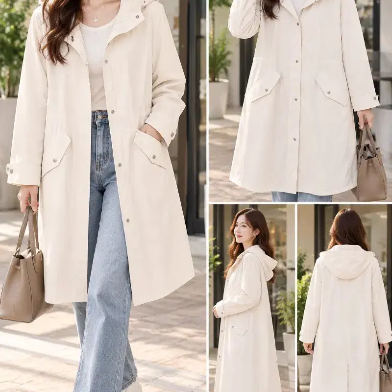 더 후드 코트 아이보리